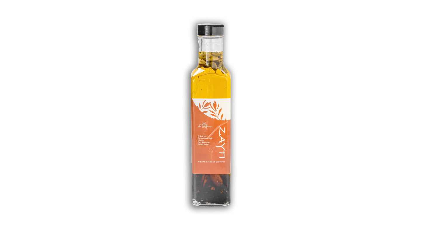 Extra virgin olive oil cinnamon cardamon cloves and mint