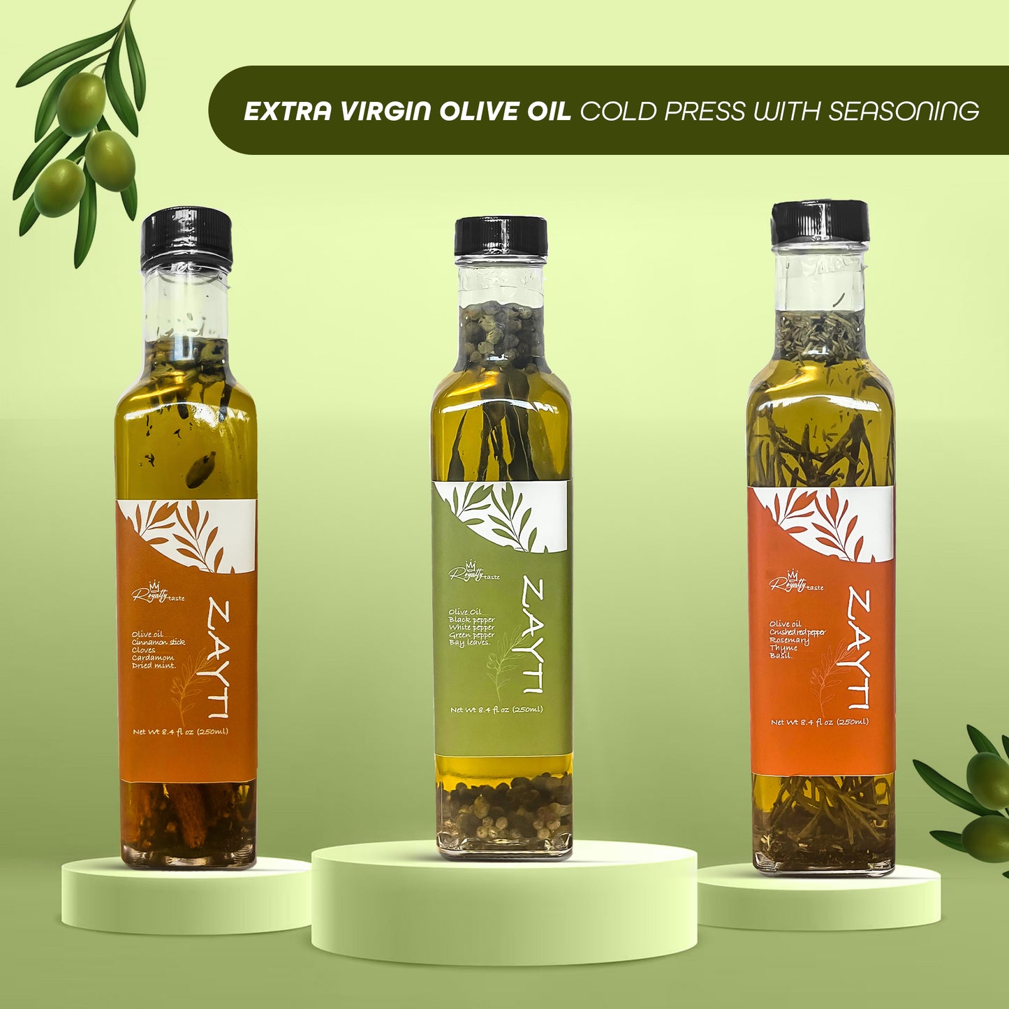 Extra Virgin Olive Oil Rosemary thyme basil red pepper